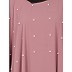 Pearl beaded Kaftan abaya- Mauve color